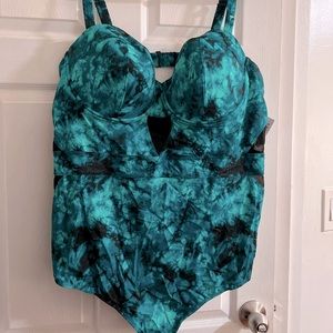 Brand New Torrid one piece teal bathing suit